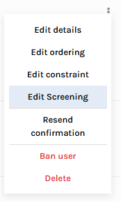 User context menu
