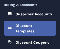 Sidebar navigation - discount templates