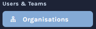 Sidebar navigation - organisations
