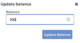 Balance update modal