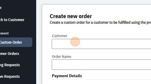 Customer selection dropdown